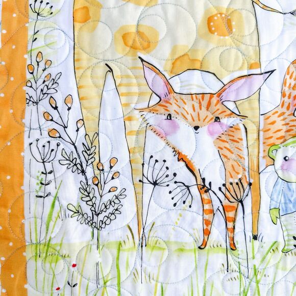 Handmade Baby Quilt – Cori Dantini Hello World Animals Crib Nursery Blanket - Picture 6 of 11